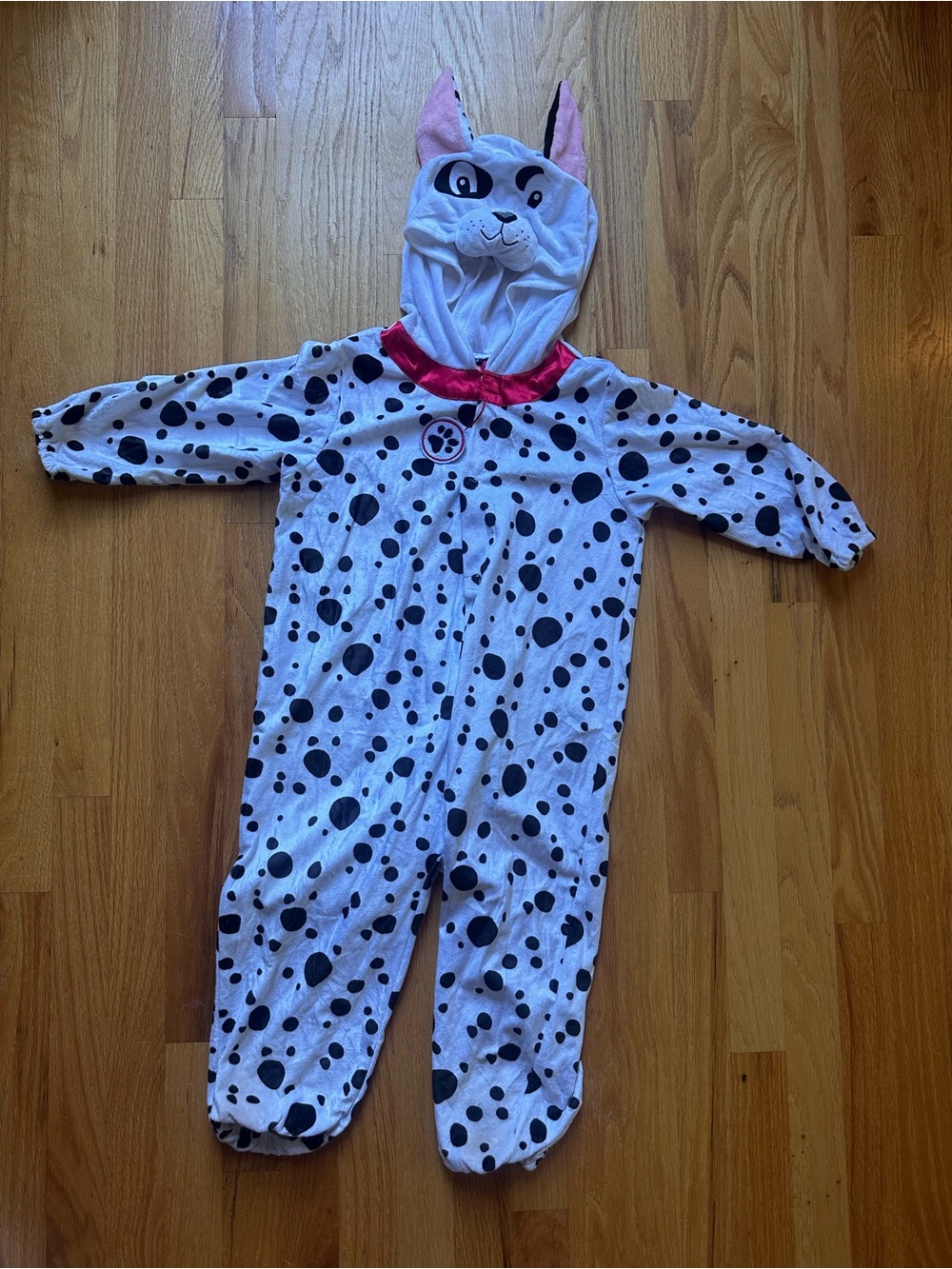 Kids Dalmatian Dog Halloween Costume Hooded One Piece Kids size small